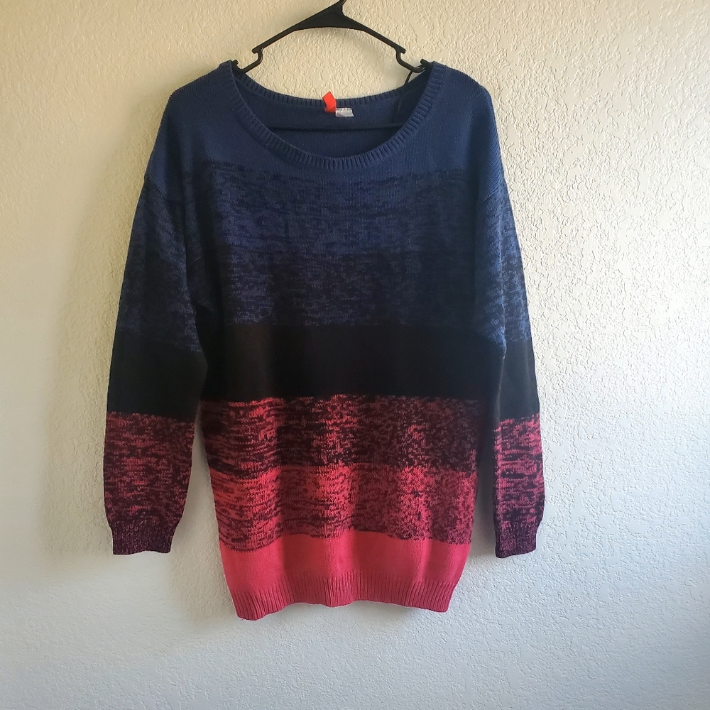 DIVIDED by H&M Knit Sweater, Blue Black Pink Casual Errands Lounge Wear
